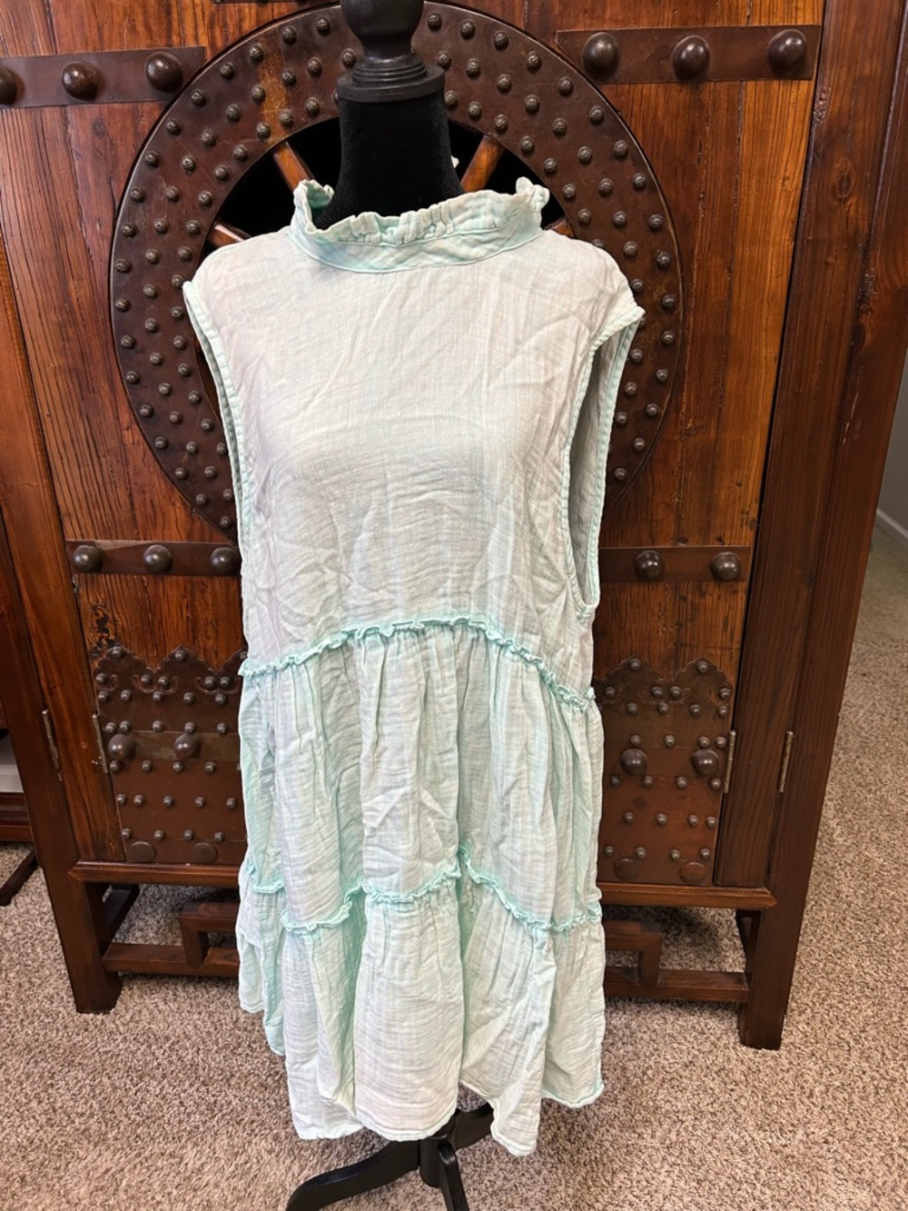 Simply Southern Mint Green Tiered Sleeveless Ruffle Dress